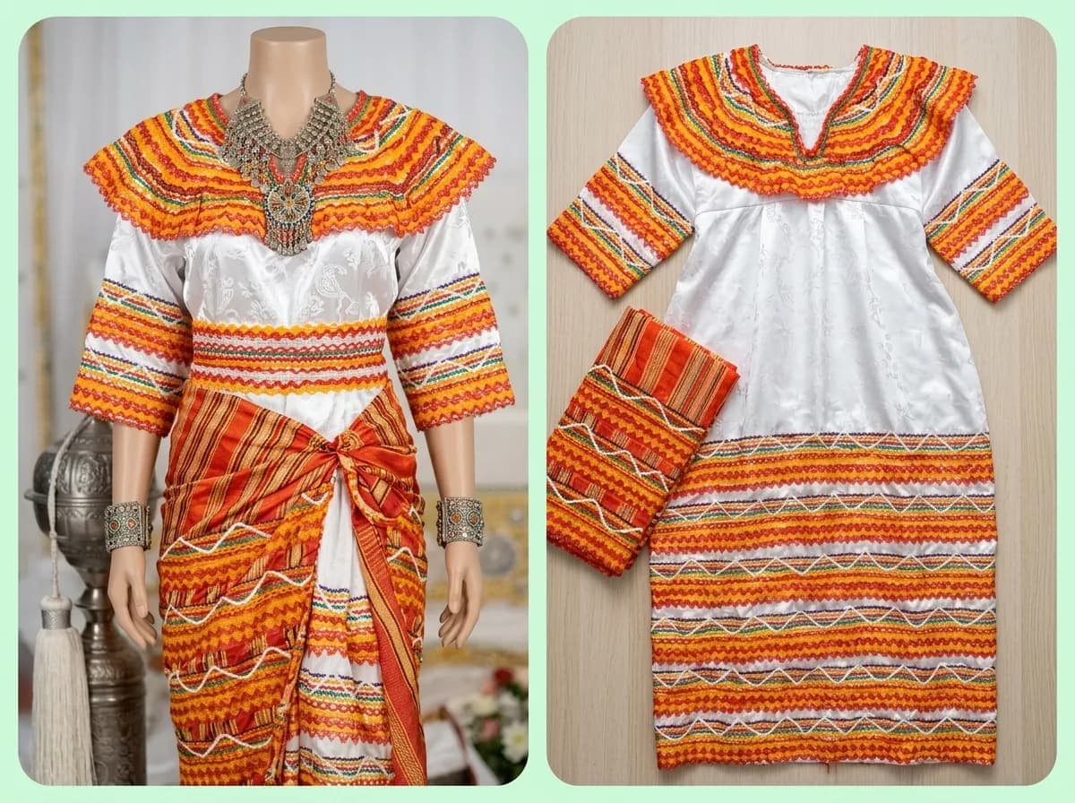 Robe Kabyle Traditionnelle — Portée une Fois, Très Bon État - 1
